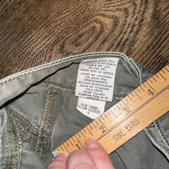 Vtg 90s Y2k L.E.I. Olive Green Cargo Mini Skirt 9 - Picture 5 of 7